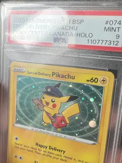 Graded Pokemon Card Special Delivery Pikachu SWSH074 PSA 9 MINT HD SWIRL - Image 5