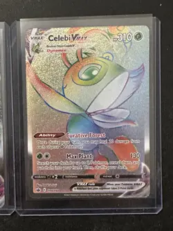 Pokemon TCG Celebi VMAX + V + Rainbow 3 Card Lot NM / M Chilling Reign 2021 Set - Image 2
