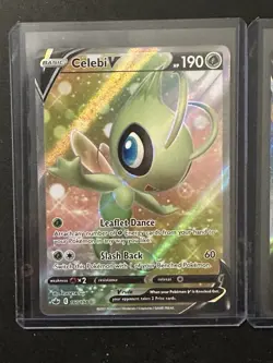 Pokemon TCG Celebi VMAX + V + Rainbow 3 Card Lot NM / M Chilling Reign 2021 Set - Image 4