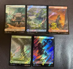 Mtg FIN Final Fantasy — Lot All 5 SURGE FOIL Land—NM - Image 1