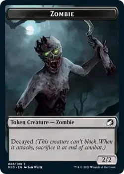Zombie (005) Token Near Mint 5 Innistrad: Midnight Hunt REG - Image 1