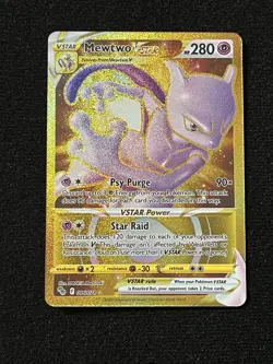 Mewtwo VSTAR Gold Secret Rare 086/078 Pokemon GO NM/M Sleeve Since Day 1 - Image 1