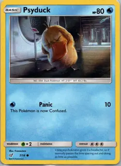 Pokemon TCG Psyduck 7/18 Detective Pikachu Holo MP - Image 1