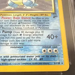 2000 Pokemon Base Set 2 Blastoise Holo #2/130 - CGC 6 - SWIRL 🌀 - - Image 4