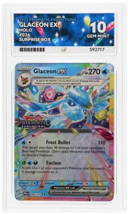 2025 Pokemon PRE EN-PRISMATIC EVOLUTIONS #026 Glaceon EX ACE 10 Surprise Box - Image 1