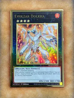 Yugioh Evolzar Dolkka MGED-EN029 Gold Rare 1st Ed NM - Image 1