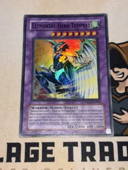 YuGiOh Elemental Hero Tempest DR04-EN094 Dark Revelation Volume 4 Super Rare NM - Image 2