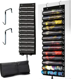 Playmat Tube for MTG - Portable Hangable Door Organizer with 12 tubes, Black - Image 1