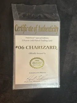 Pokemon Charizard Burger King 23K Gold-Plated Limited Edition Trading Card NM - Image 3