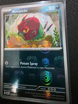 Venipede 054/086 NM – Master Ball Reverse Holo – 2025 TCG Pokemon Black Bolt - Image 1