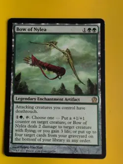 Bow of Nylea. Theros Legendary Artifact Magic the Gathering Card. - Image 1