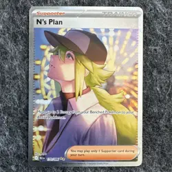 Pokemon TCG N's Plan 170/086 Full Art Illustration Rare Black Bolt, NM - Image 1