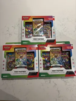 Pokemon TCG First Partner Illustration Collection Series 1 x3 Boxes New & Sealed - Image 1