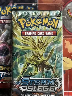 pokemon 3 pack blister XY-Era Primal Clash Breakthrough Steam Siege Moltres Pin - Image 4