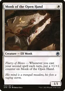 MONK OF THE OPEN HAND X 4 N/M ADVENTURES IN THE FORGOTTEN REALMS MTG - Image 1