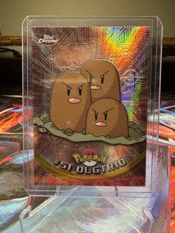 Topps Chrome 2000 Pokemon Dugtrio Spectra-Chrome #51 TV Animation Edition - Image 1