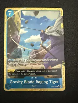 One Piece Gravity Blade Raging Tiger Alternate Art rare Foil OP06-058 -NM - Image 1