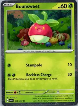 Pokemon Card Bounsweet 016/197 Cosmos Holo - Near Mint - Image 1
