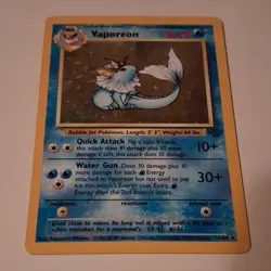 Pokemon Vaporeon 12/64 Base Set Holo Card Lot of 3 Wizards 1999 English - Image 2