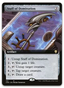 Staff of Domination (Extended Art) #701 (NM) Commander Legends CMR Magic MTG - Image 1
