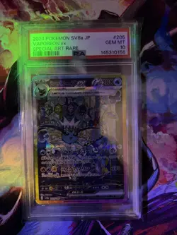 PSA 10 GEM 2024 POKEMON JPN SV8A VAPOREON EX TERASTAL SPECIAL ART RARE 205/187🔥 - Image 1