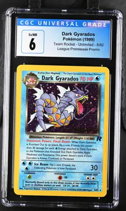 Dark Gyarados Pokemon 1999 Team Rocket 8/82 League Prelease Promo CGC 6 - Image 1