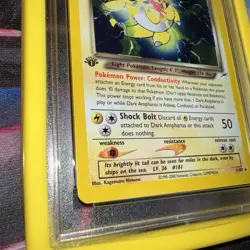 POKEMON PSA 8 NM MINT 2002 DARK AMPHAROS 1ST EDITION NEO DESTINY HOLO 1/105 - Image 2