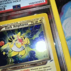 POKEMON PSA 8 NM MINT 2002 DARK AMPHAROS 1ST EDITION NEO DESTINY HOLO 1/105 - Image 4
