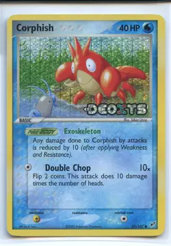 Corphish Reverse Holo Common NM 57/107 EX Deoxys Pokemon - Image 1