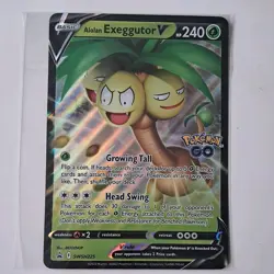 Oversized JUMBO Alolan Exeggutor V SWSH295 HOLO Black Star Promo pokemon Card - Image 2
