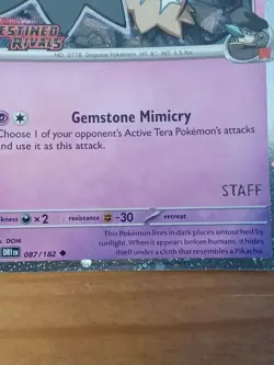 Team Rocket's Mimikyu (Prerelease) [Staff] 087/182 Miscellaneous Cards &... - Image 5