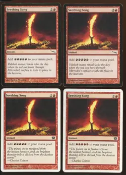 4x Seething Song Common Pl Mirrodin 9th Edition Playset Magic the Gathering MTG - Image 1