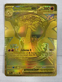 Mega Charizard X ex 130/094 Phantasmal Flames Mega Hyper Rare Gold Holo Pokemon - Image 1
