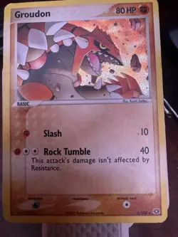POKEMON GROUDON 5/106 EX EMERALD HOLO RARE BASIC FIGHTING 80HP - Image 1