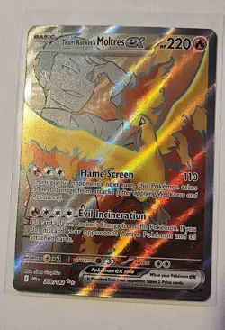 Pokemon Team Rocket's Moltres ex 208/182 Destined Rivals SIR NM Holo - Image 1