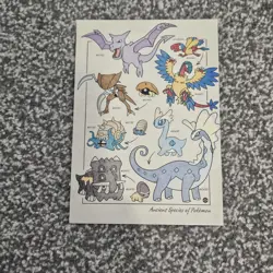Pokemon Natural History Museum Postcard post card ancient species Pikachu 12/12 - Image 1