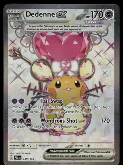 Pokemon Cards Dedenne ex 239/193 Paldea Evolved Ultra Rare NM - Image 1
