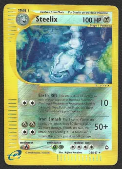 Pokemon Steelix 35/147 Reverse Holo Aquapolis Moderately Played MP - Image 1