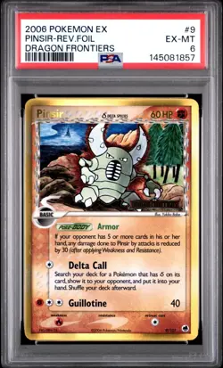 PSA 6 Pokemon Pinsir 9/101 Holo EX Dragon Frontiers 2006 - Image 1