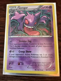 Pokemon Gengar 60/162 Breakthrough Holo Rare 130 HP Stage 2 Pokemon TCG Card - Image 2