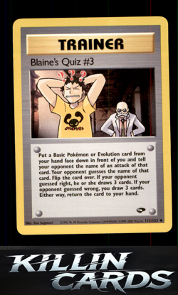 Blaine's Quiz #3 112/132 Pokemon Uncommon Gym Challenge Card NM - Image 1