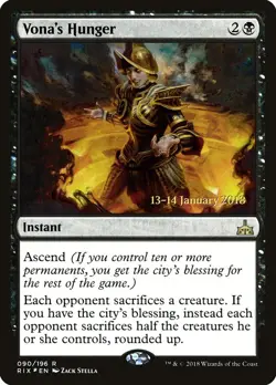 Vona's Hunger [Rivals of Ixalan Prerelease Promos] Lightly Played Foil - Image 1