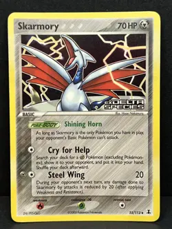 Pokemon TCG Skarmory 55/113 ex Delta Species Reverse Holo Stamped - NM/LP - Image 2