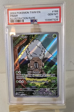 2024 POKEMON TWM EN-TWILIGHT MASQUERADE ILLUSTRATION RARE #168 PINSIR PSA 10 - Image 1
