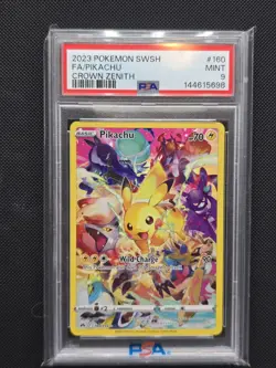 Pokemon Pikachu Secret Rare Full Art Holo 160/159 Crown Zenith 2023 PSA 9 - Image 1