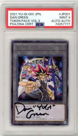 PSA MT 9 Signed Dan Green Yu-Gi-Oh! TCG Japanese Token Yugi TK03-JP001 - Image 1