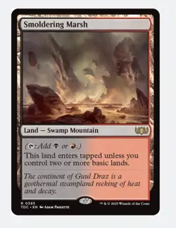 Smoldering Marsh | MTG TDC Rare | Swamp Mountain Dual Land | Rakdos Battle | NM - Image 1