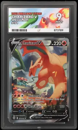 ACE 9 Charizard V Brilliant Stars 154/172 Mint Pokemon Card - Image 1