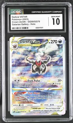 CGC 10 Darkrai Vstar GG50/GG70 Galarian Gallery Holo Crown Zenith Pokemon - Image 1