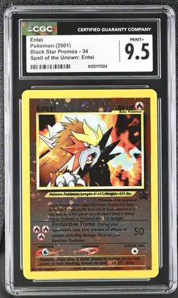 CGC 9.5 Entei 34 Reverse Holo Spell Of The Unown: Black Star Promos Pokemon - Image 1